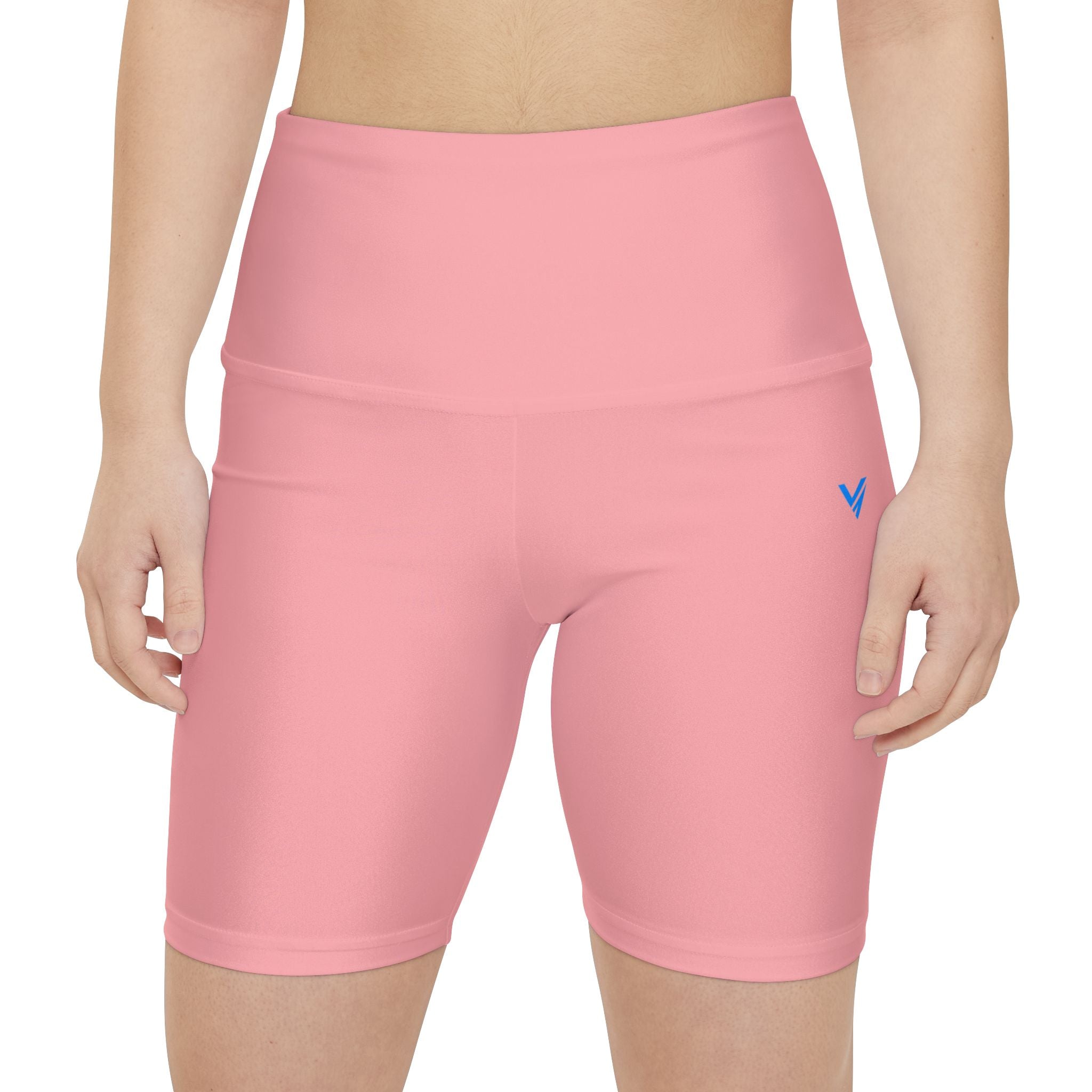 Women's Pink High-Waist Workout Shorts